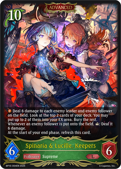 Spinaria & Lucille, Keepers (Advanced)