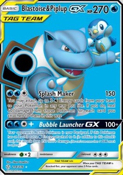 Blastoise & Piplup GX⁣ - Cosmic Eclipse⁣ (Ultra Rare)⁣ [214]