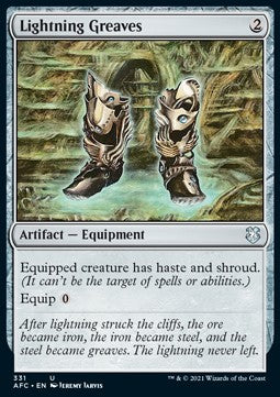 Lightning Greaves⁣ - Commander: Adventures in the Forgotten Realms⁣ (Uncommon)⁣ [331]