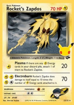Rocket's Zapdos⁣ - Celebrations⁣ (Holo Rare)⁣ [GC 15]