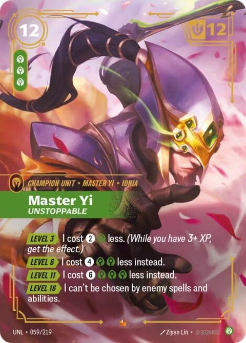 Master Yi - Unstoppable (59)| Riftbound Card – Spellbound Games