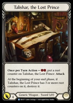 Talishar, the Lost Prince (Cold Foil) - Crucible of War - First (Rare) [CRU-F-CRU177]