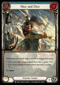 Slice and Dice (Blue) (Extended Art Rainbow Foil) - Everfest - First (Rare) [EVR-F-059]