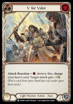 V for Valor (Red) (Rainbow Foil)⁣ - Dusk till Dawn⁣ (Rare)⁣ [060]