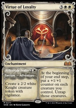 Virtue of Loyalty // Ardenvale Fealty⁣ - Wilds of Eldraine: Extras⁣ (Mythic)⁣ [277]