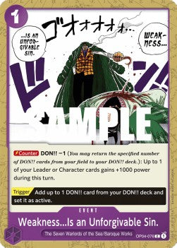 Weakness...Is an Unforgivable Sin. (OP04-076)⁣ - Kingdoms of Intrigue⁣ (Common)⁣ [076]