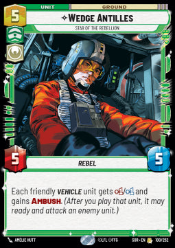 Wedge Antilles, Star of the Rebellion⁣ - Spark of Rebellion⁣ (Rare)⁣ [100]