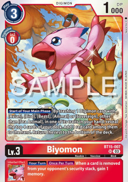Biyomon (BT15-007) (V.1)⁣ - Exceed Apocalypse⁣ (Super Rare)⁣ [007]