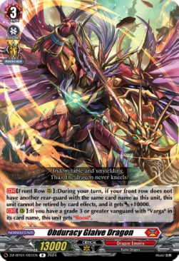 Obduracy Glaive Dragon [D-Format] (V.1 - Rare)⁣ - Fated Clash⁣ (Rare)⁣ [051]