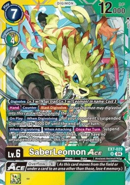 SaberLeomon Ace (EX7-029) (V.1)⁣ - Digimon Liberator⁣ (Super Rare)⁣ [029]