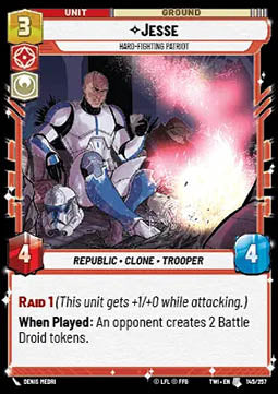 Jesse, Hard-Fighting Patriot⁣ - Twilight of the Republic⁣ (Uncommon)⁣ [145]