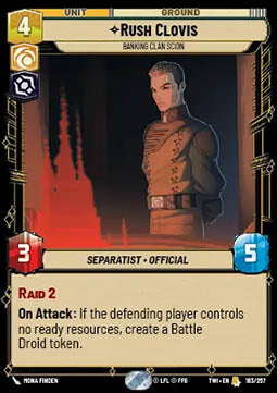 Rush Clovis, Banking Clan Scion⁣ - Twilight of the Republic⁣ (Rare)⁣ [183]