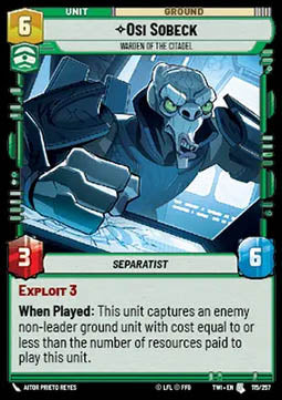 Osi Sobeck, Warden of the Citadel⁣ - Twilight of the Republic⁣ (Uncommon)⁣ [115]