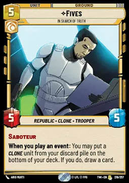 Fives, In Search of Truth⁣ - Twilight of the Republic⁣ (Rare)⁣ [216]