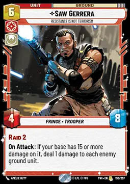 Saw Gerrera, Resistance is Not Terrorism⁣ - Twilight of the Republic⁣ (Rare)⁣ [150]