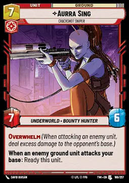 Aurra Sing, Crackshot Sniper⁣ - Twilight of the Republic⁣ (Uncommon)⁣ [166]
