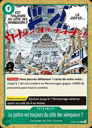 Because the Side of Justice Will Be Whichever Side Wins!! (OP05-037) (V.1)⁣ - Reprints⁣ (Rare)⁣ [OP05-037]