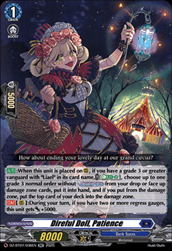 Direful Doll, Patience [D-Format] (V.1 - Double Rare)⁣ - Moon Fangs & Cerulean Blaze⁣ (Double Rare)⁣ [036]