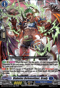 Diabolos Defenseliner, Grady [D-Format] (V.1 - Double Rare)⁣ - Moon Fangs & Cerulean Blaze⁣ (Double Rare)⁣ [037]