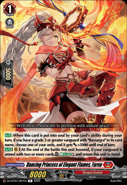 Dancing Princess of Elegant Flames, Faren [D-Format] (V.1 - Rare)⁣ - Moon Fangs & Cerulean Blaze⁣ (Rare)⁣ [067]