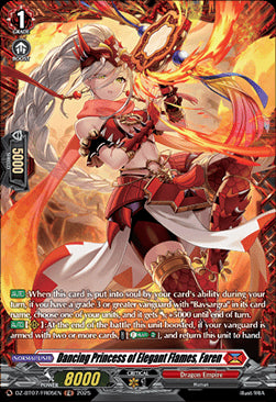 Dancing Princess of Elegant Flames, Faren [D-Format] (V.2 - Frame Rare)⁣ - Moon Fangs & Cerulean Blaze⁣ (Frame Rare)⁣ [FR05]