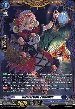Direful Doll, Patience [D-Format] (V.2 - Frame Rare)⁣ - Moon Fangs & Cerulean Blaze⁣ (Frame Rare)⁣ [FR11]