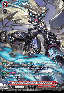 Sealed Blaze Dragon, Yyugmashad [D-Format] (V.3 - Silver Rare)⁣ - Moon Fangs & Cerulean Blaze⁣ (Silver Rare)⁣ [SR03]