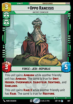 Oppo Rancisis, Ancient Councilor (V.2)⁣ - Legends of the Force⁣ (Legendary)⁣ [607]