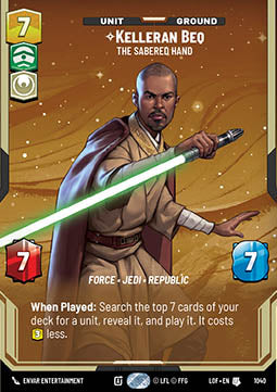 Kelleran Beq, The Sabered Hand (V.3) - Legends of the Force: Extras (Uncommon) [XLOF-1040]