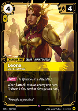 Leona, Determined (V.1 - Rare) - Origins (Rare) [OGN-238]
