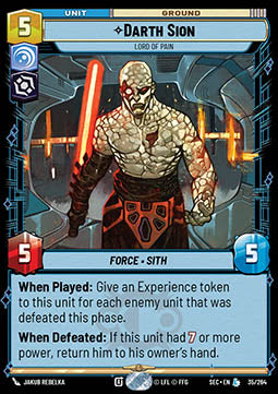 Darth Sion, Lord of Pain (V.1) - Secrets of Power (Legendary) [SEC-035]
