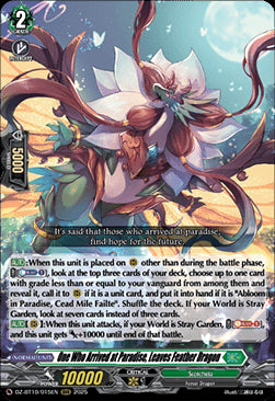 One Who Arrived at Paradise, Leaves Feather Dragon  (V.1 - Triple Rare) - Dragonsoul Resonance (Triple Rare) [DZ-BT10-015]