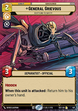 General Grievous, Scuttling to Safety (V.1) - Secrets of Power: Extras (Rare) [XSEC-451]