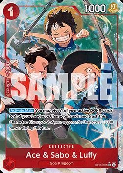 Ace & Sabo & Luffy (OP13-007) (V.2) - Carrying on his Will (Alternate Art) [OP13-007]