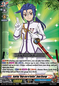 Aspiring "Ninja-user of Justice", Zanya Kisaragi  (V.1 - Triple Rare) - Future Card Buddyfight (Triple Rare) [DZ-TB01-012]