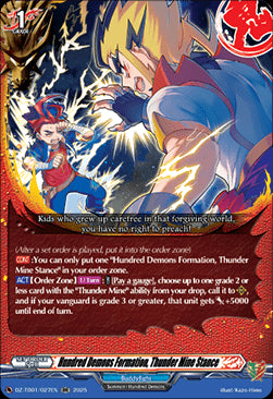 Hundred Demons Formation, Thunder Mine Stance - Future Card Buddyfight (Double Rare) [DZ-TB01-027]